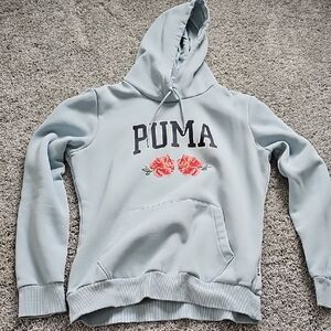 PUMA Women's Soft Blue Floral Hoodie